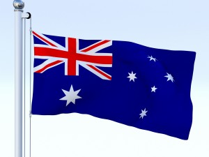 animated australian flag 3D मॉडल