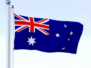 animated australian flag 3D मॉडल
