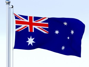 animated australian flag 3D मॉडल