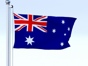 animated australian flag 3D मॉडल