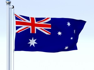 animated australian flag 3D मॉडल