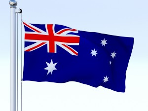 animated australian flag 3D मॉडल
