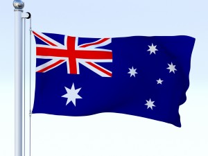animated australian flag 3D मॉडल