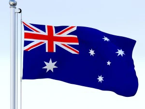 animated australian flag 3D Model
