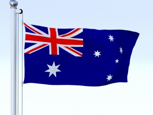 animated australian flag 3D मॉडल