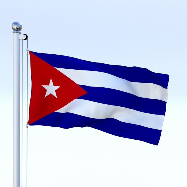 animated cuba flag 3D Модель .c4d .max .obj .3ds .fbx .stl .blend 