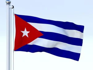 एनिमेटेड क्यूबा ध्वज 3D मॉडल