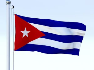 animated cuba flag 3D Model