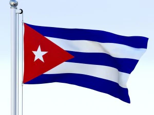 animated cuba flag 3D Model