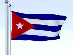 animated cuba flag 3D Model