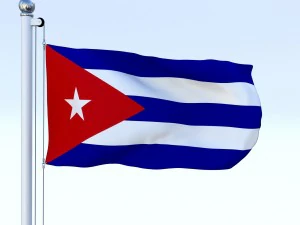 animated cuba flag 3D Model