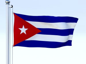 animated cuba flag 3D Model