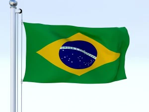 animated brazil flag 3D Model