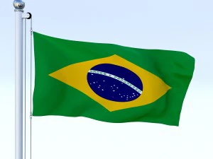 animated brazil flag 3D Model