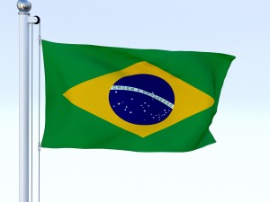 animated brazil flag 3D Модель