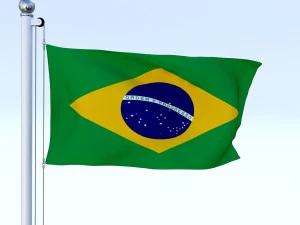 animated brazil flag 3D Model