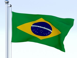 animated brazil flag 3D Модель
