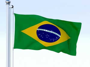animated brazil flag 3D Модель