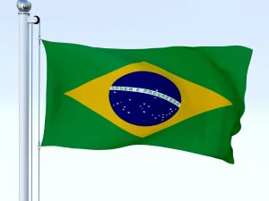animated brazil flag 3D Model
