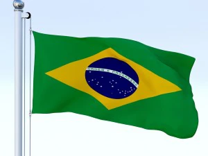 animated brazil flag 3D Model