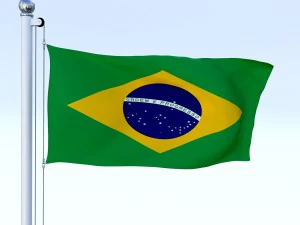 animated brazil flag 3D Model