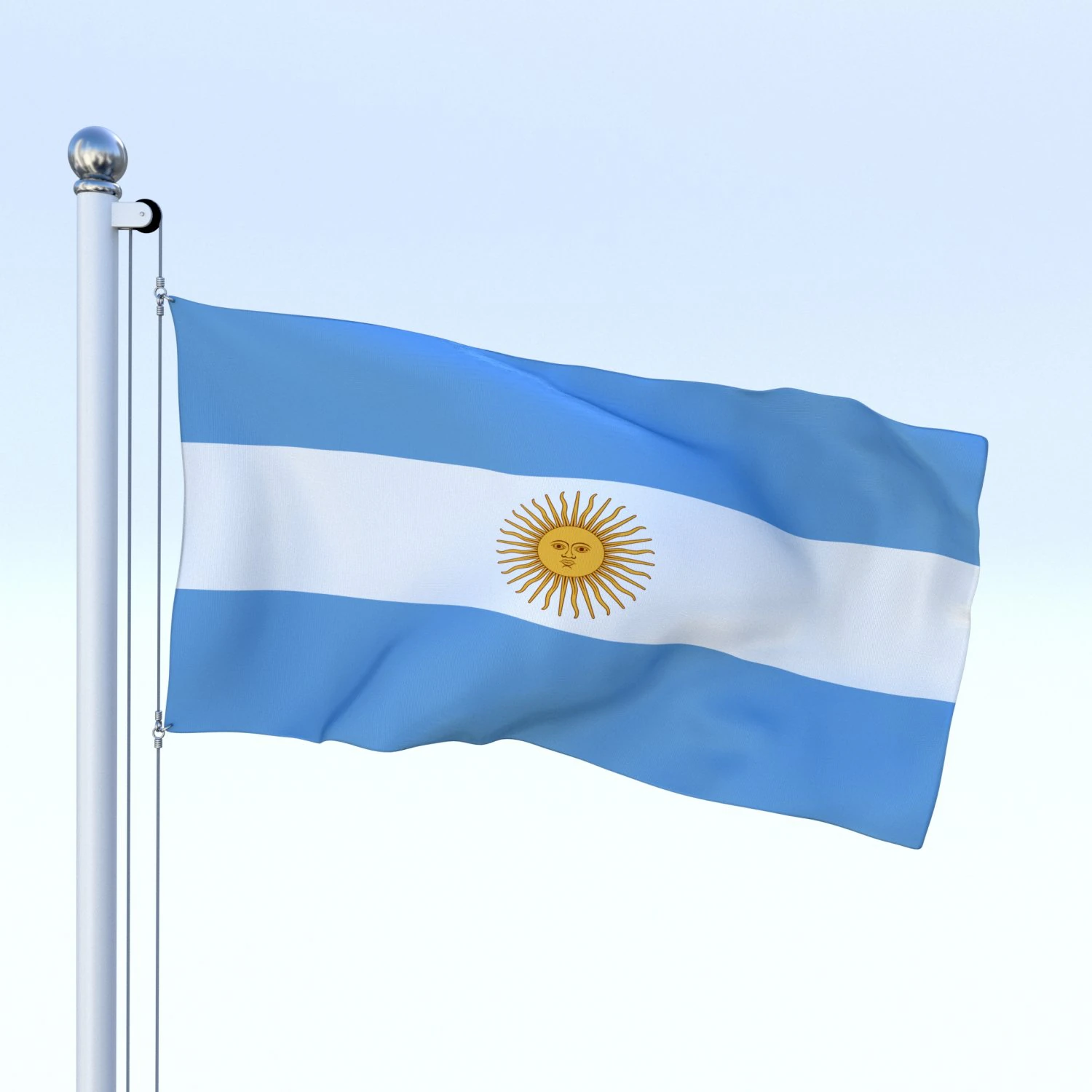 animated argentina flag 3D Model .c4d .max .obj .3ds .fbx .stl .blend 