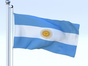 animated argentina flag 3D Model