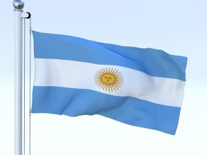 애니메이션 아르헨티나 국기 3D 모델