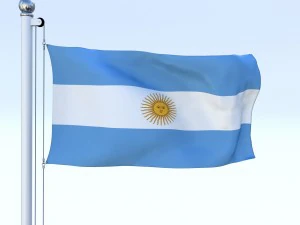 animated argentina flag 3D Model