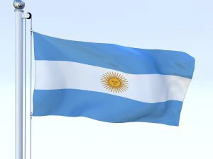 animated argentina flag 3D Model