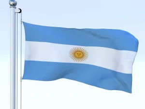 animated argentina flag 3D Model