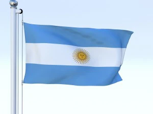 animated argentina flag 3D Model