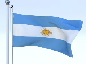 animated argentina flag 3D Model