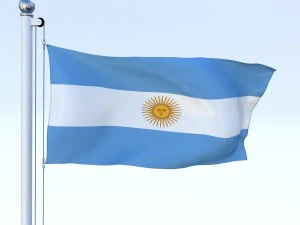 animated argentina flag 3D Model