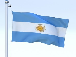 animated argentina flag Modèle 3D