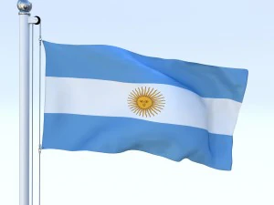 animated argentina flag 3D Model