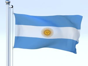 animated argentina flag 3D Model