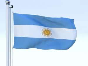 animated argentina flag 3D Model