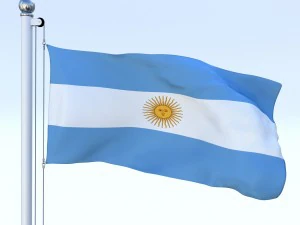 animated argentina flag 3D Model