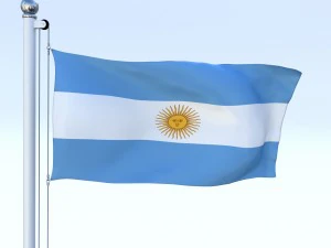 animated argentina flag 3D Model