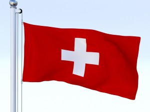 animated switzerland flag 3D Model