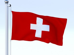 animated switzerland flag 3D Model