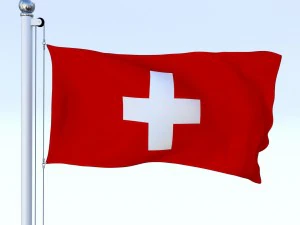 animated switzerland flag 3D Model