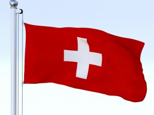 animated switzerland flag 3D Model