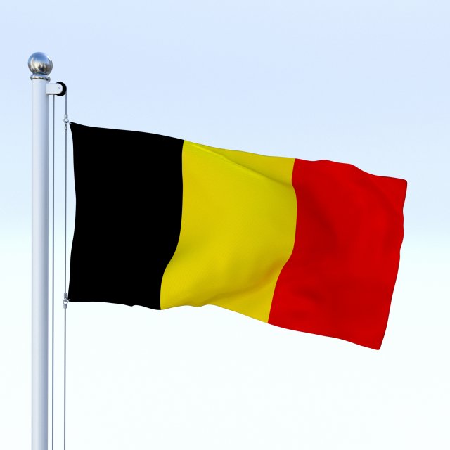 animated belgium flag Modelo 3D .c4d .max .obj .3ds .fbx .stl .blend 