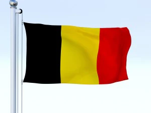 animated belgium flag 3D Model