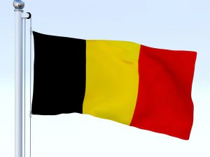 animated belgium flag 3D Model