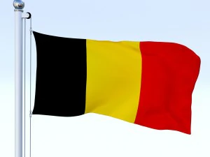 animated belgium flag 3D Model