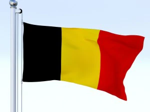 animated belgium flag 3D Model