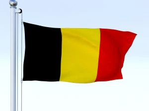animated belgium flag 3D Model